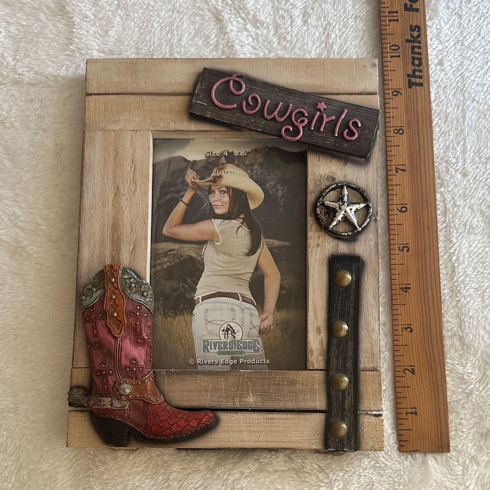 River‎ Edge Brand Western Boots Texas Star Photo Frame